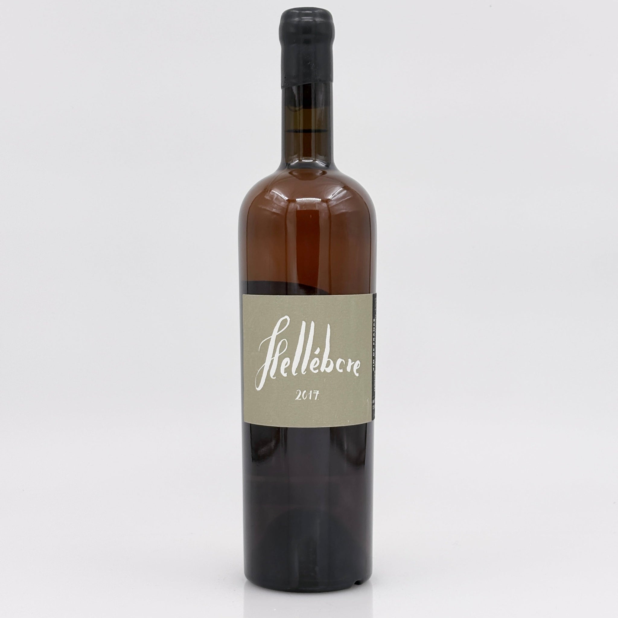 Wine bottle with a label on a white background