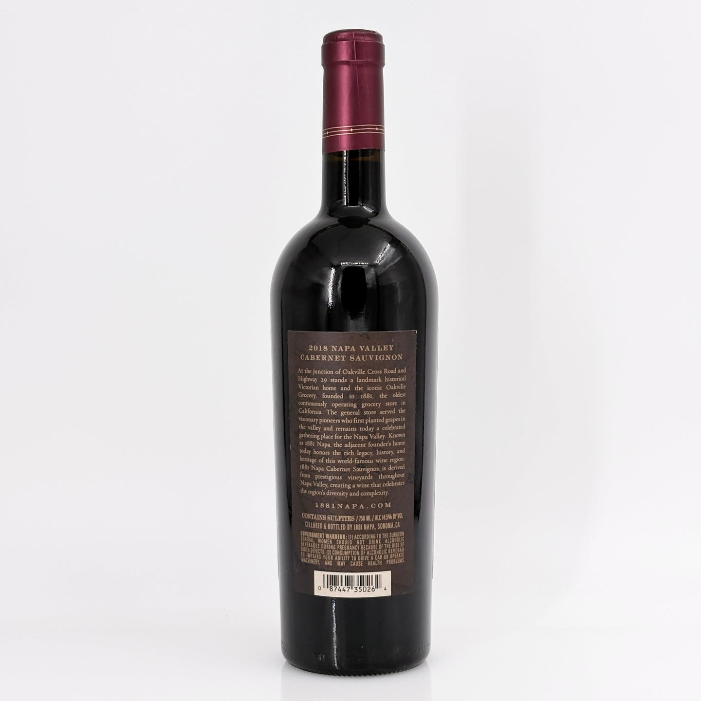 2018 1881 Napa Cabernet Sauvignon Napa Valley, USA