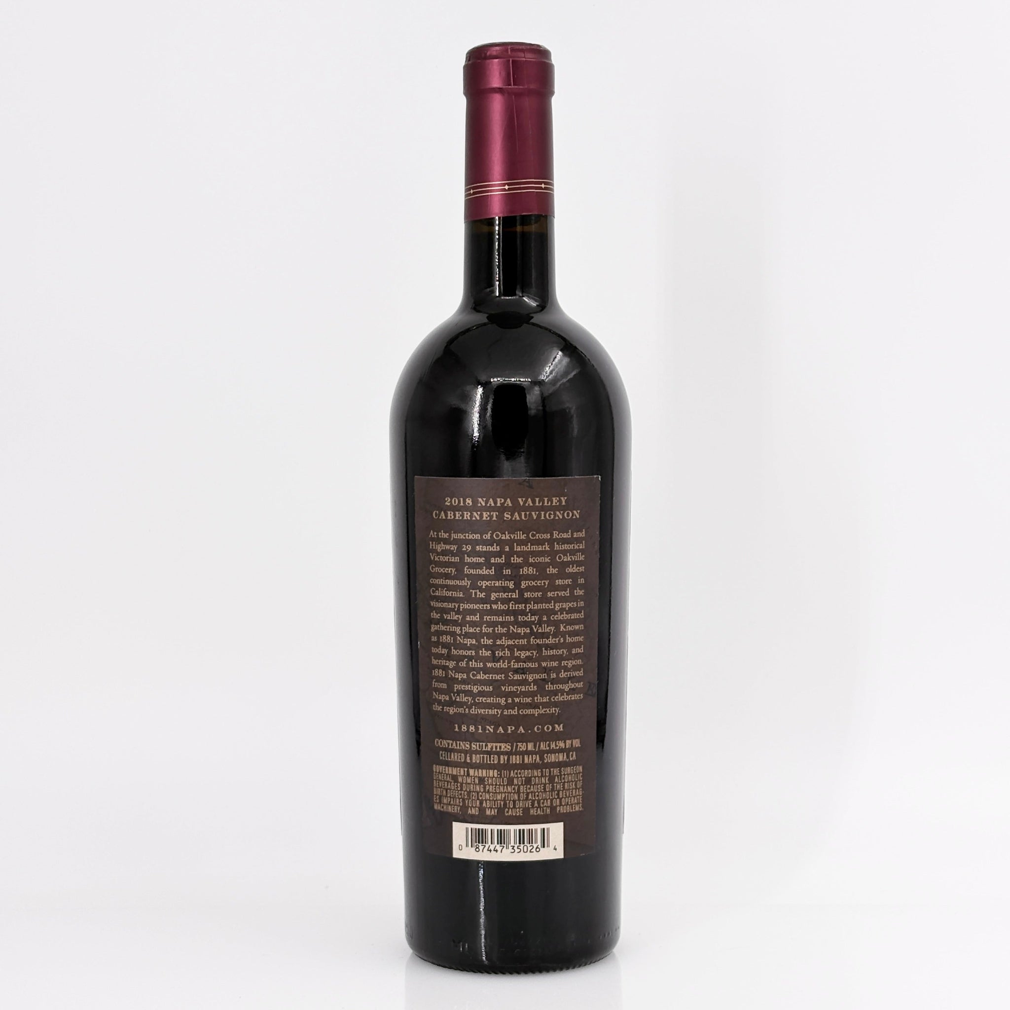 2018 1881 Napa Cabernet Sauvignon Napa Valley, USA