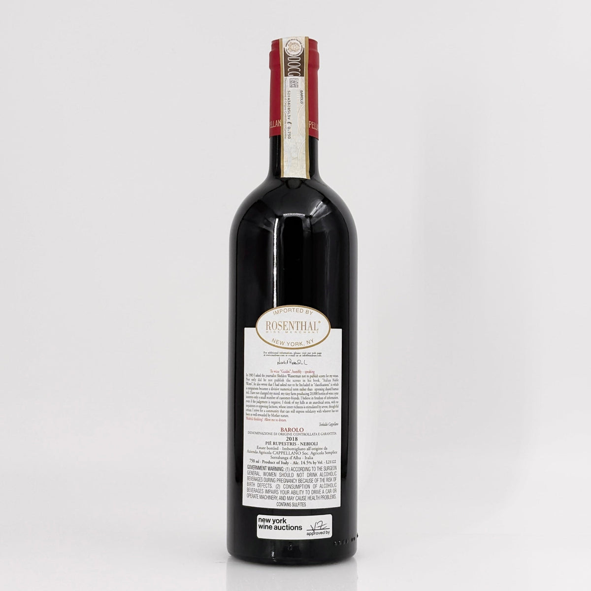 2018 Cappellano Otin Fiorin Pie Rupestris Barolo DOCG, Italy
