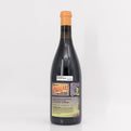 Wine bottle with a label on a white background