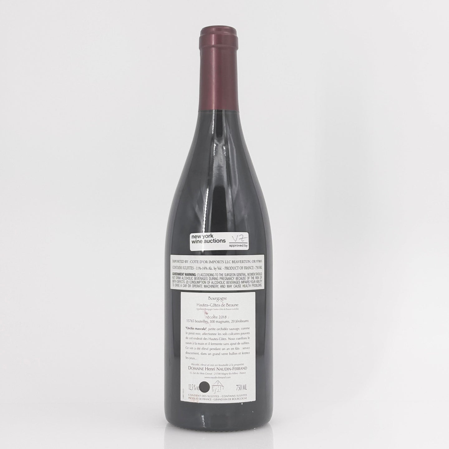2018 Claire Naudin Domaine Henri Naudin-Ferrand Bourgogne Hautes Cotes de Beaune Orchis Mascula, Burgundy, France