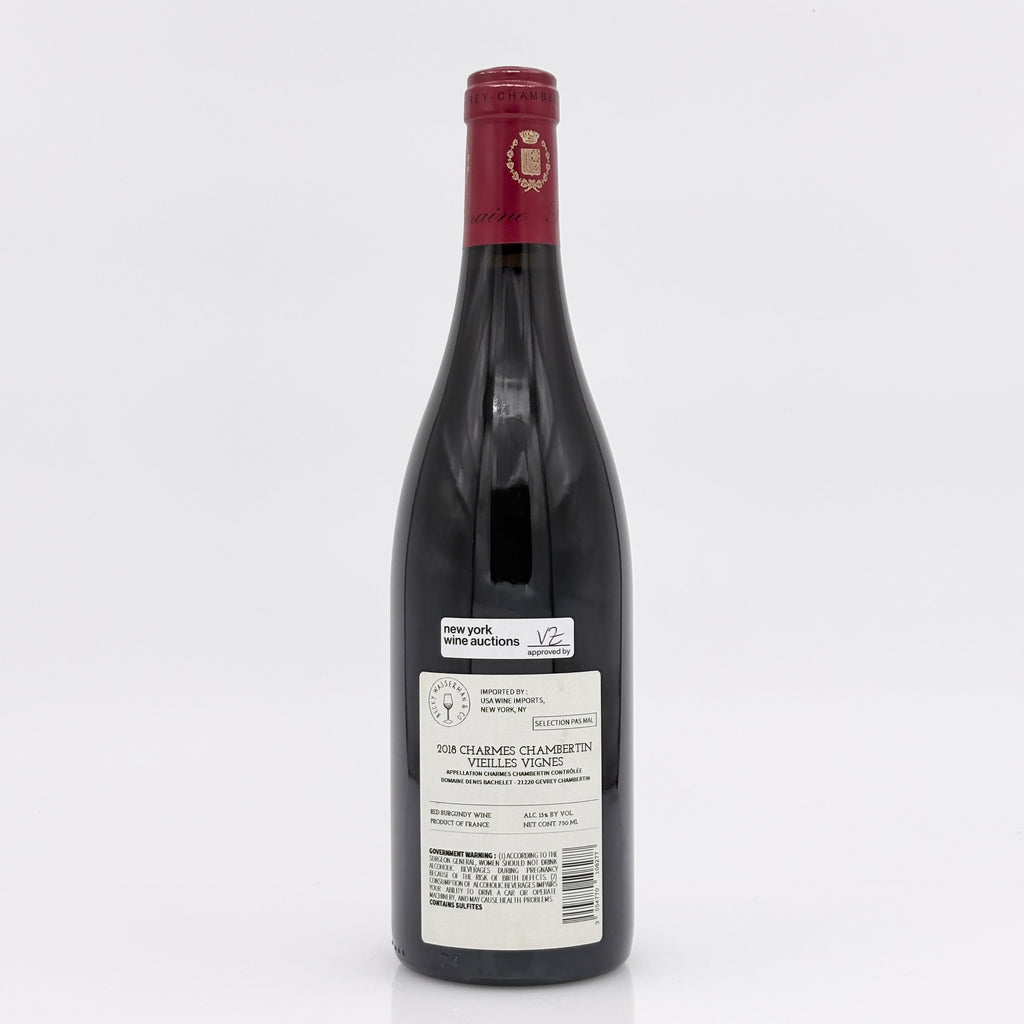Wine bottle with a visible label on a white background