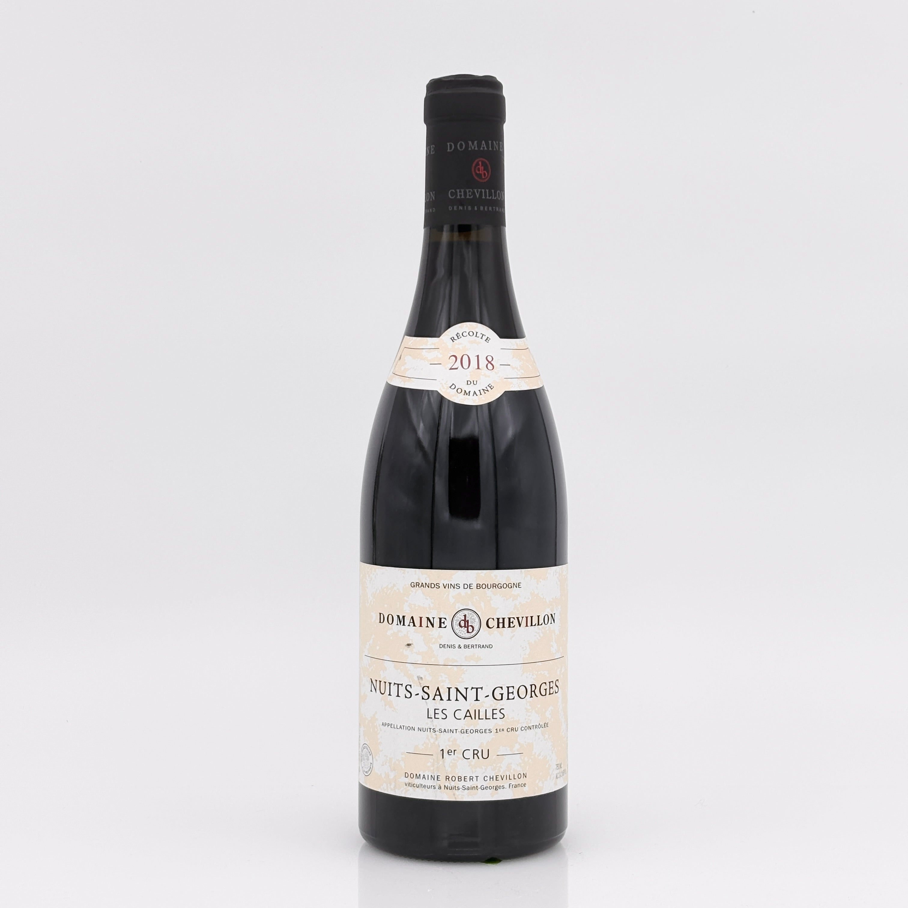 Wine bottle with a yellow label on a white background