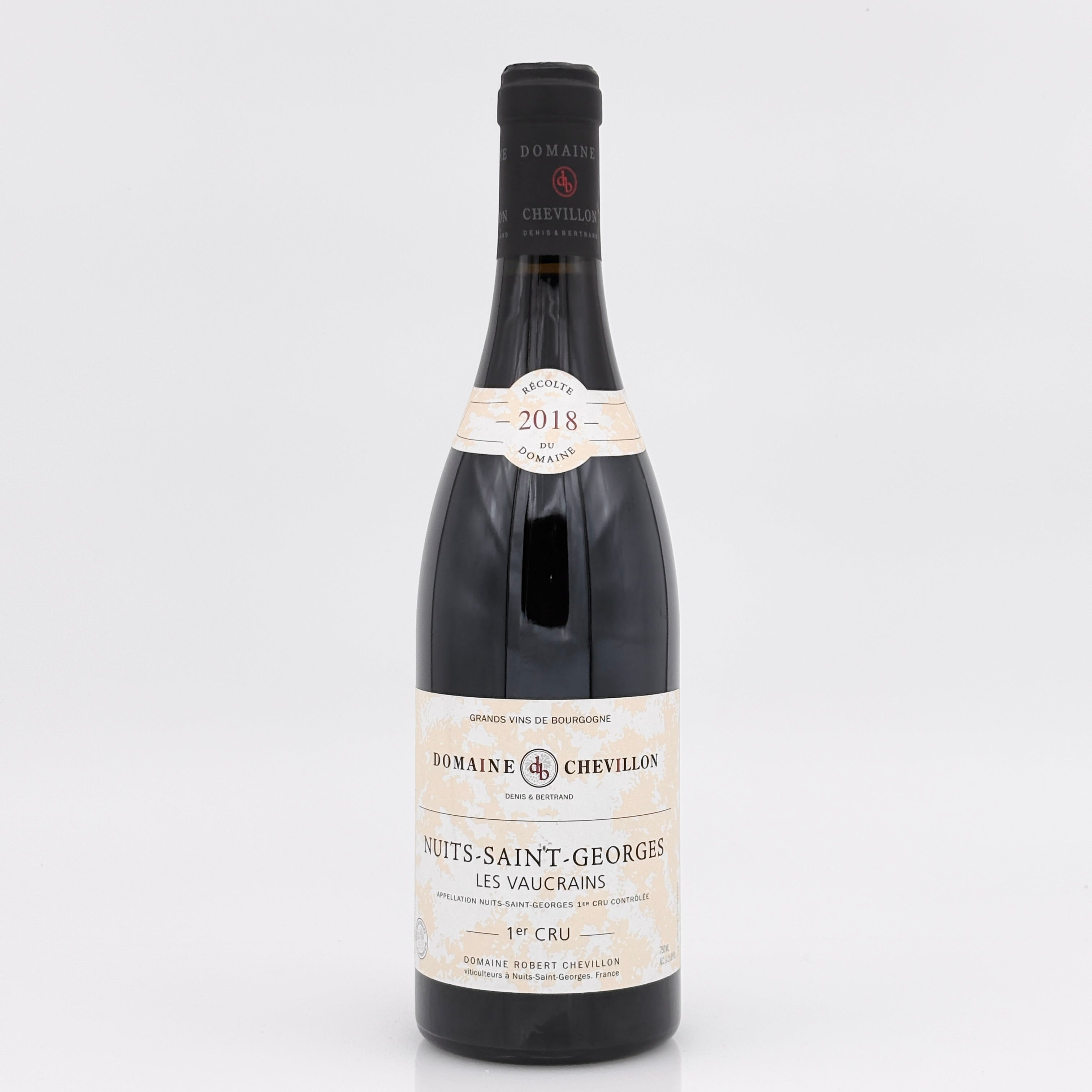 Wine bottle with label on a white background