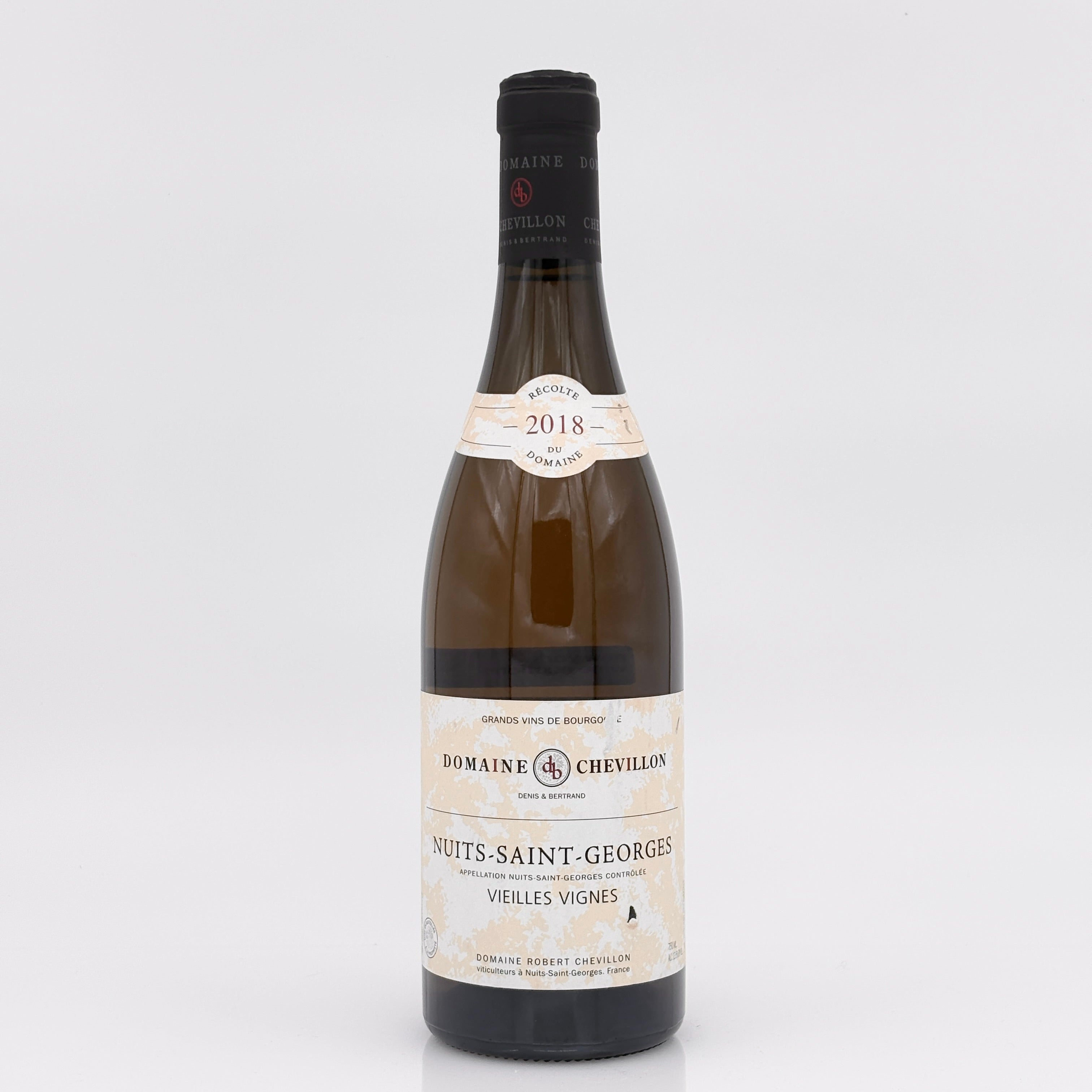 Wine bottle with label on a white background