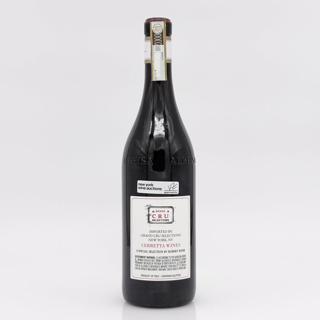 Wine bottle with a label on a white background