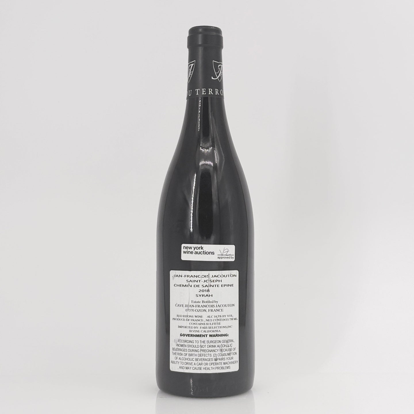 2018 Jean-Francois Jacouton Saint-Joseph 'Chemin de Sainte-Epine', Rhone, France