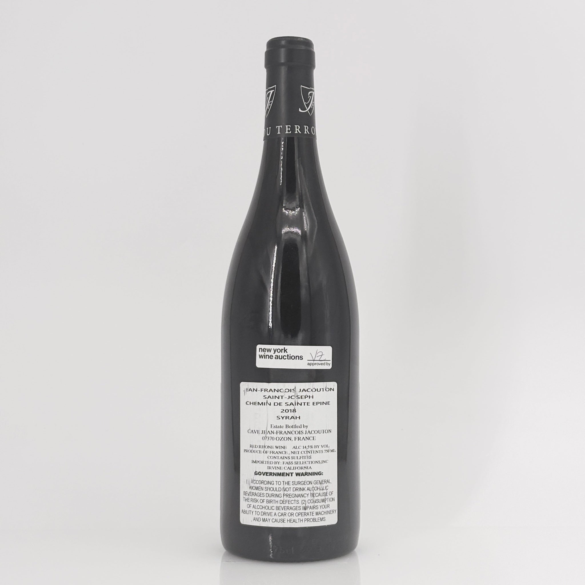 2018 Jean-Francois Jacouton Saint-Joseph 'Chemin de Sainte-Epine', Rhone, France
