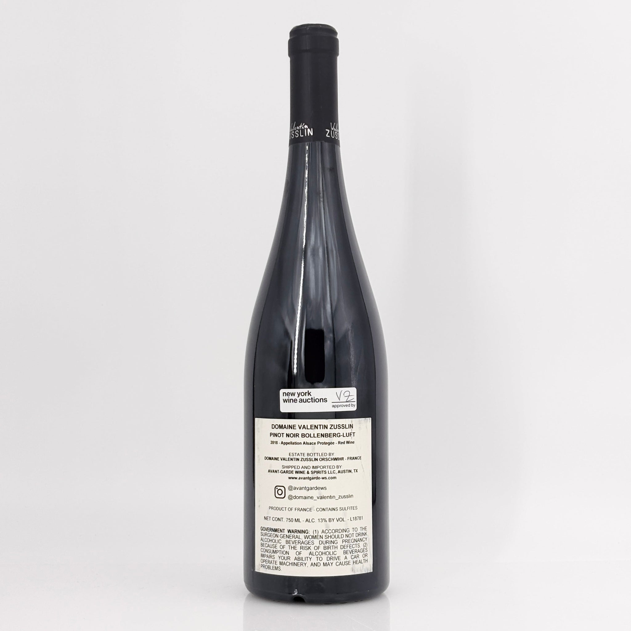2018 Valentin Zusslin Pinot Noir Bollenberg Luft Alsace, France