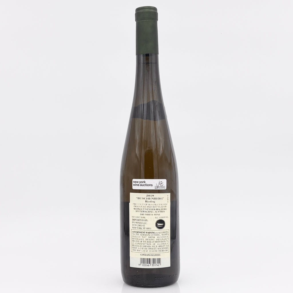 Wine bottle with label on a white background