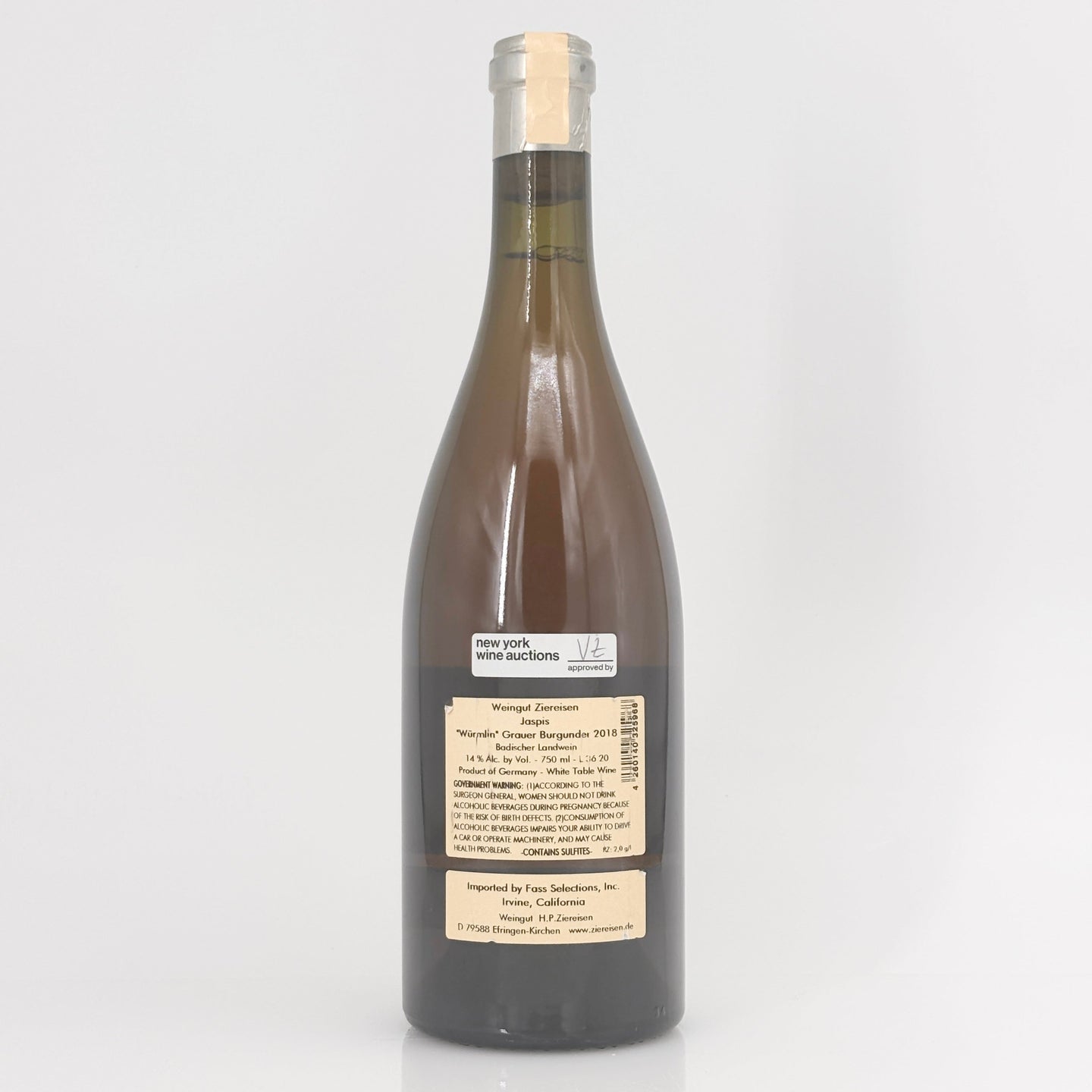 2018 Weingut Ziereisen Jaspis Würmlin Grauer Burgunder, Baden, Germany