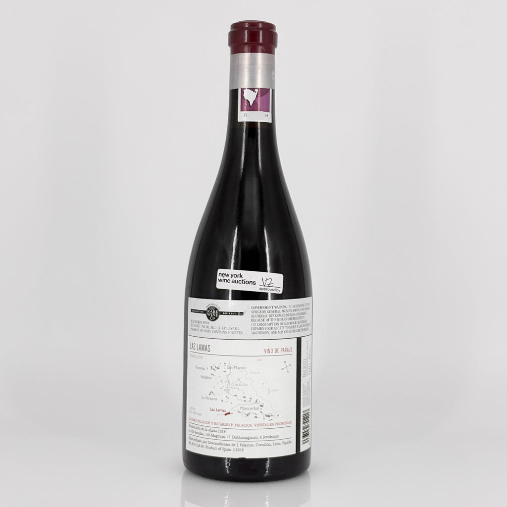 Wine bottle with a label on a white background