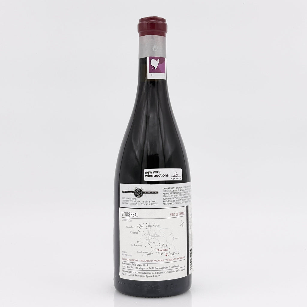 Wine bottle with a label on a white background
