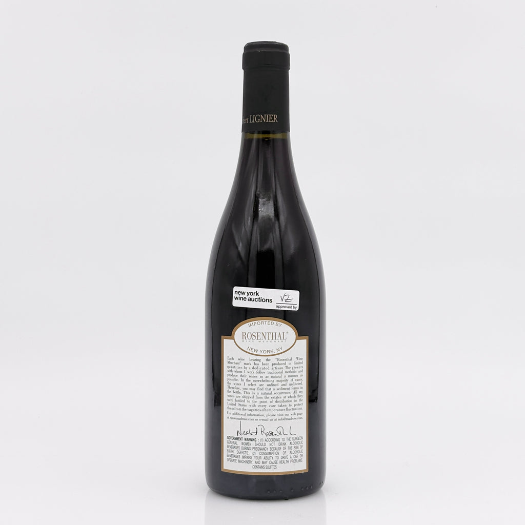 Wine bottle with a label on a white background