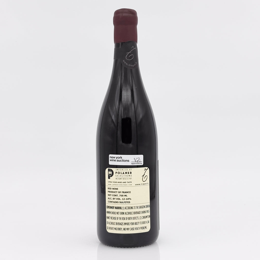 Wine bottle with a label on a white background