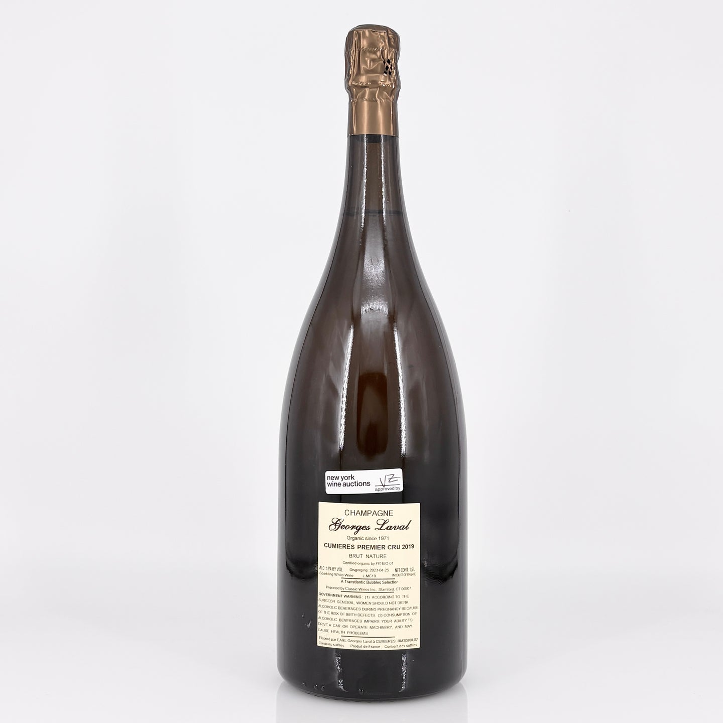 2019 Georges Laval Cumieres Premier Cru Brut Nature 1.5L Magnum Champagne, France