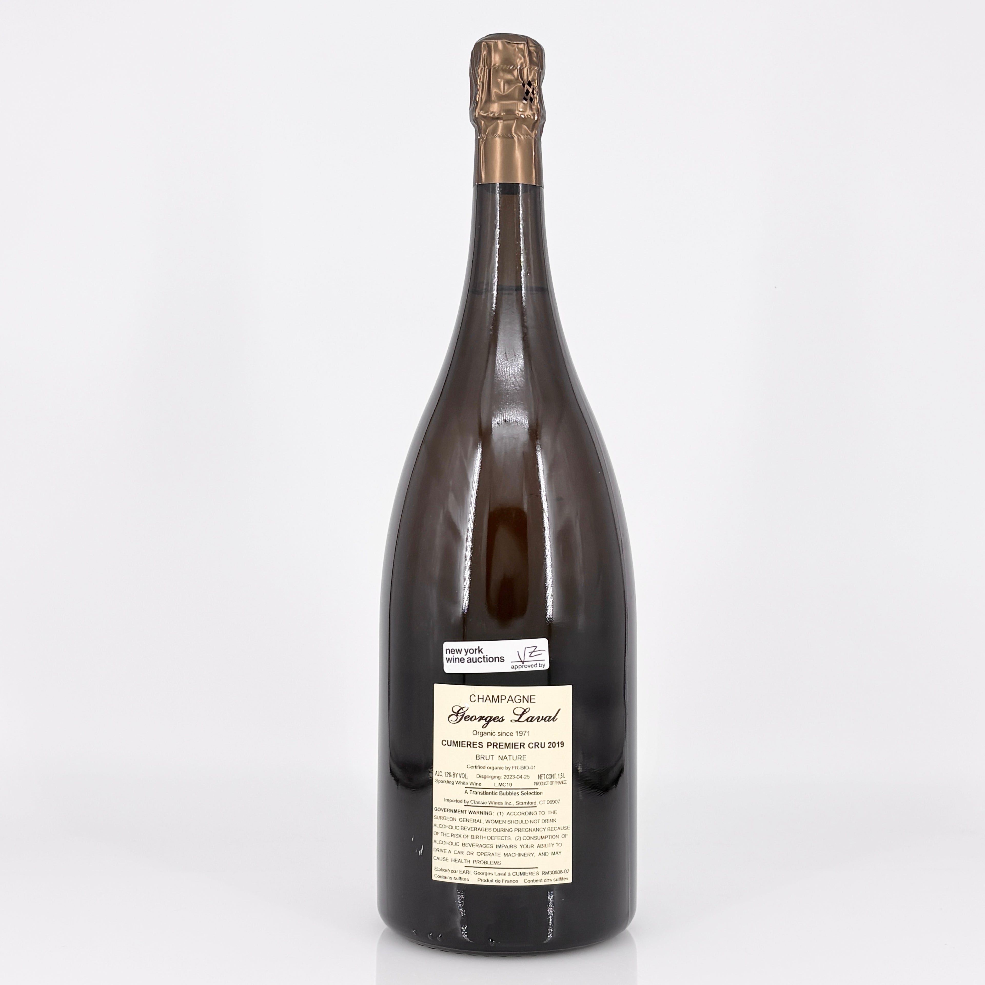 2019 Georges Laval Cumieres Premier Cru Brut Nature 1.5L Magnum Champagne, France