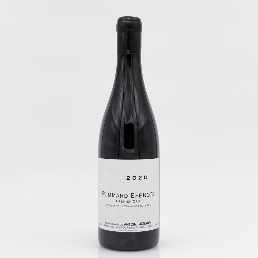 Wine bottle labeled 'Pommard Epenots 2020' on a white background