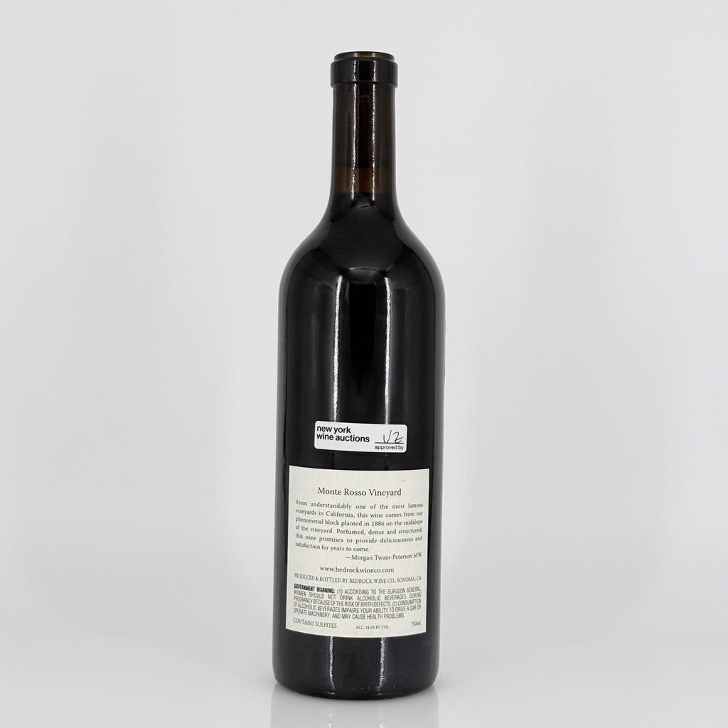 Wine bottle with a label on a white background
