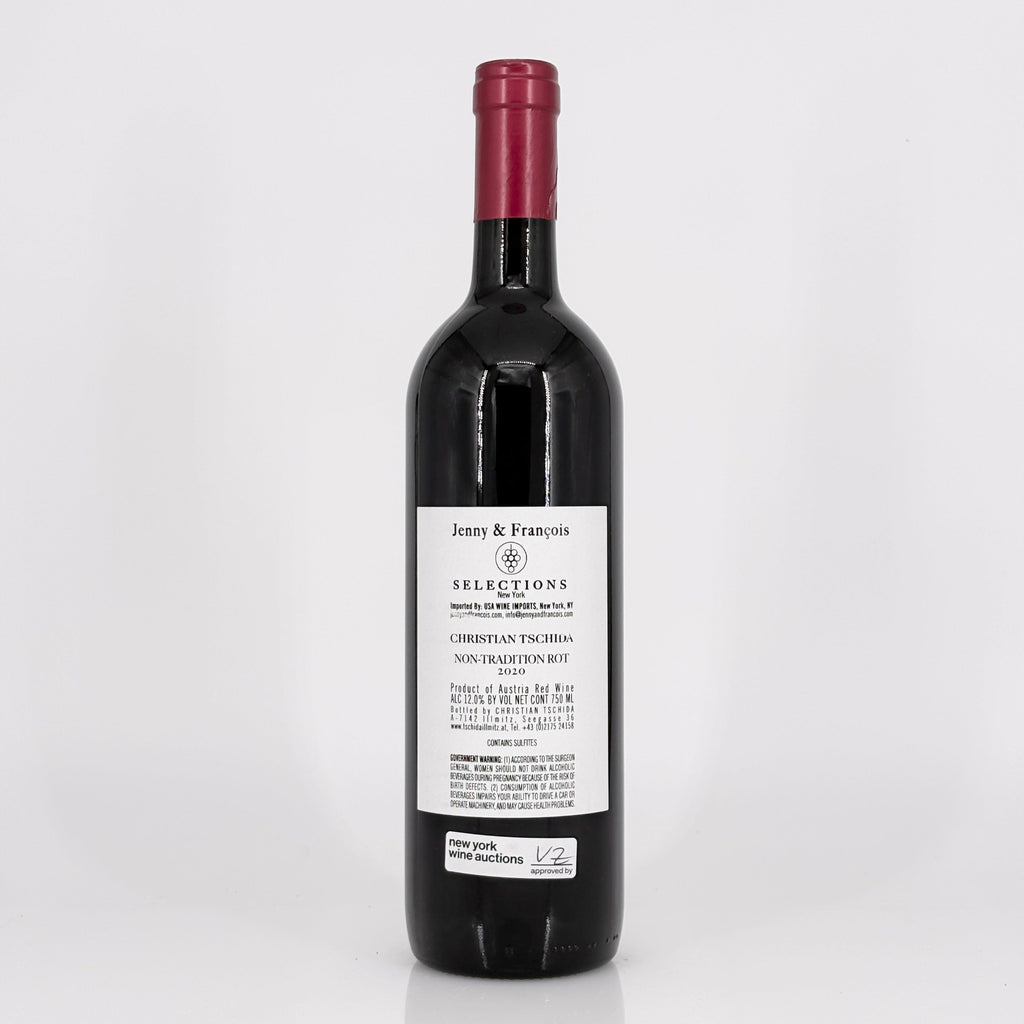 Wine bottle with a label on a white background
