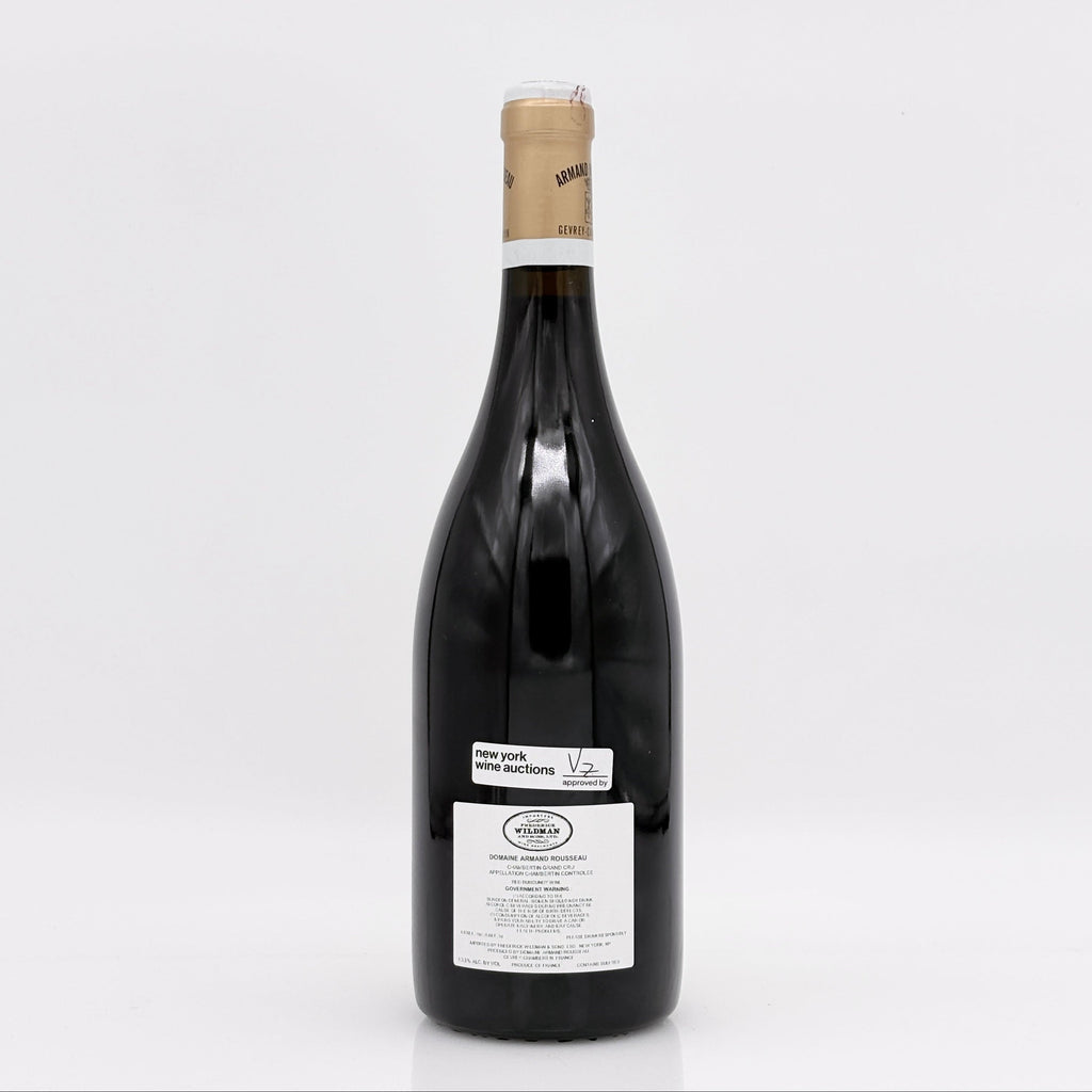 Wine bottle with a visible label on a white background