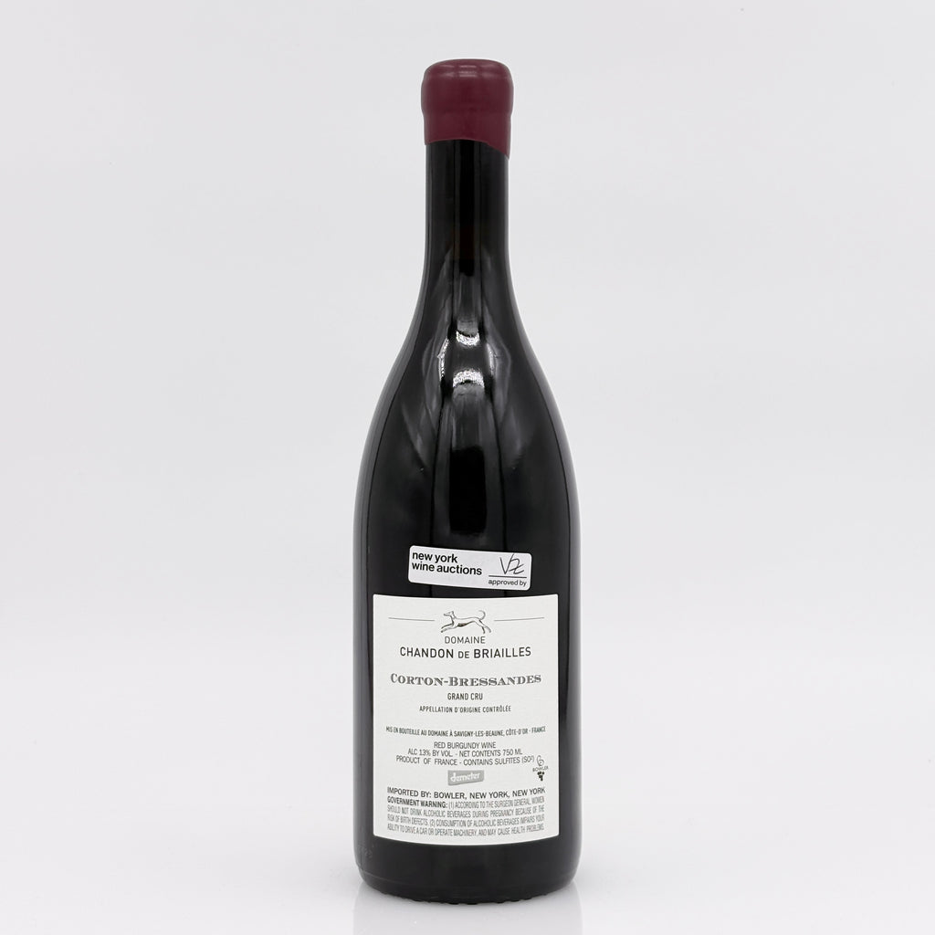 Wine bottle with a label on a white background