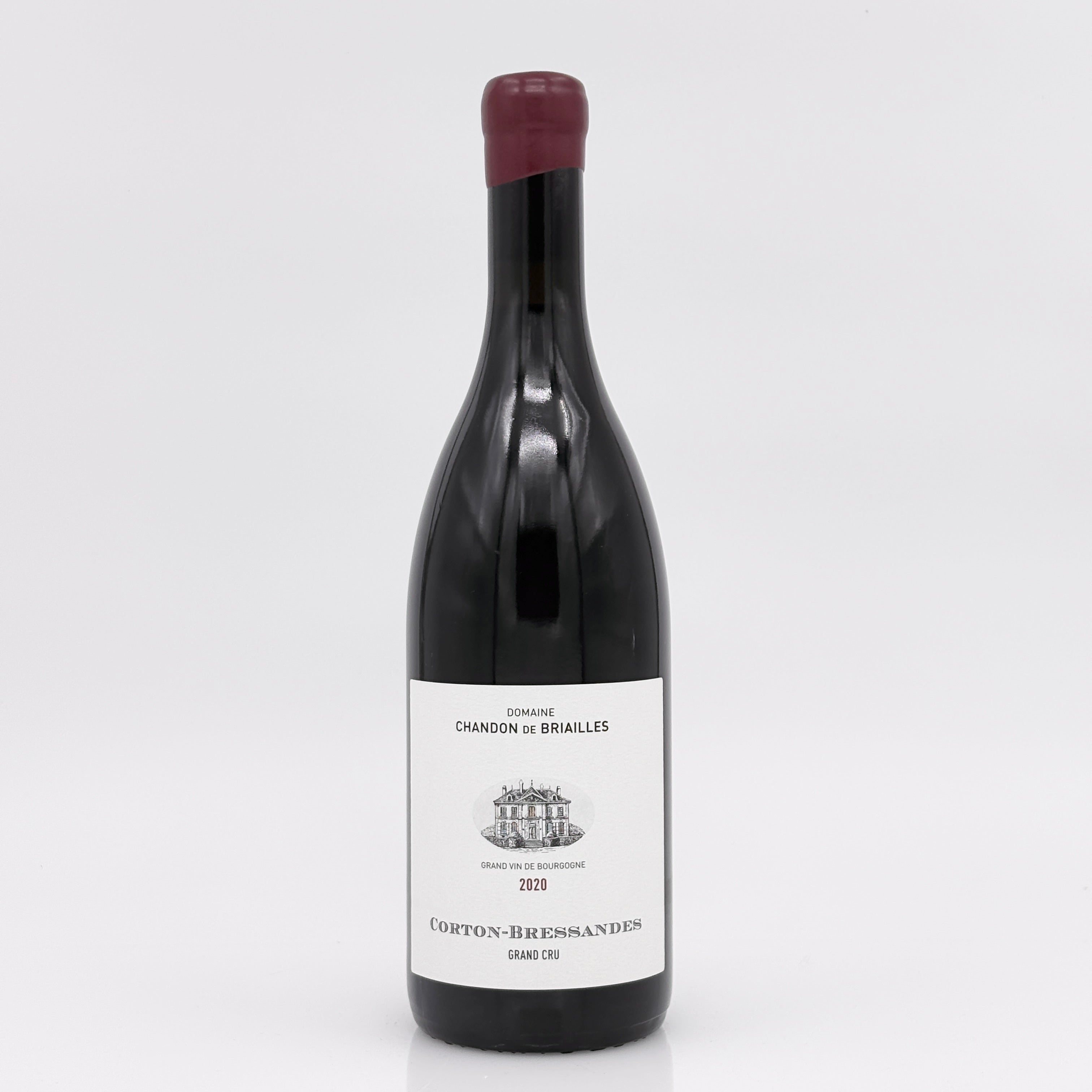 Wine bottle with a label on a white background