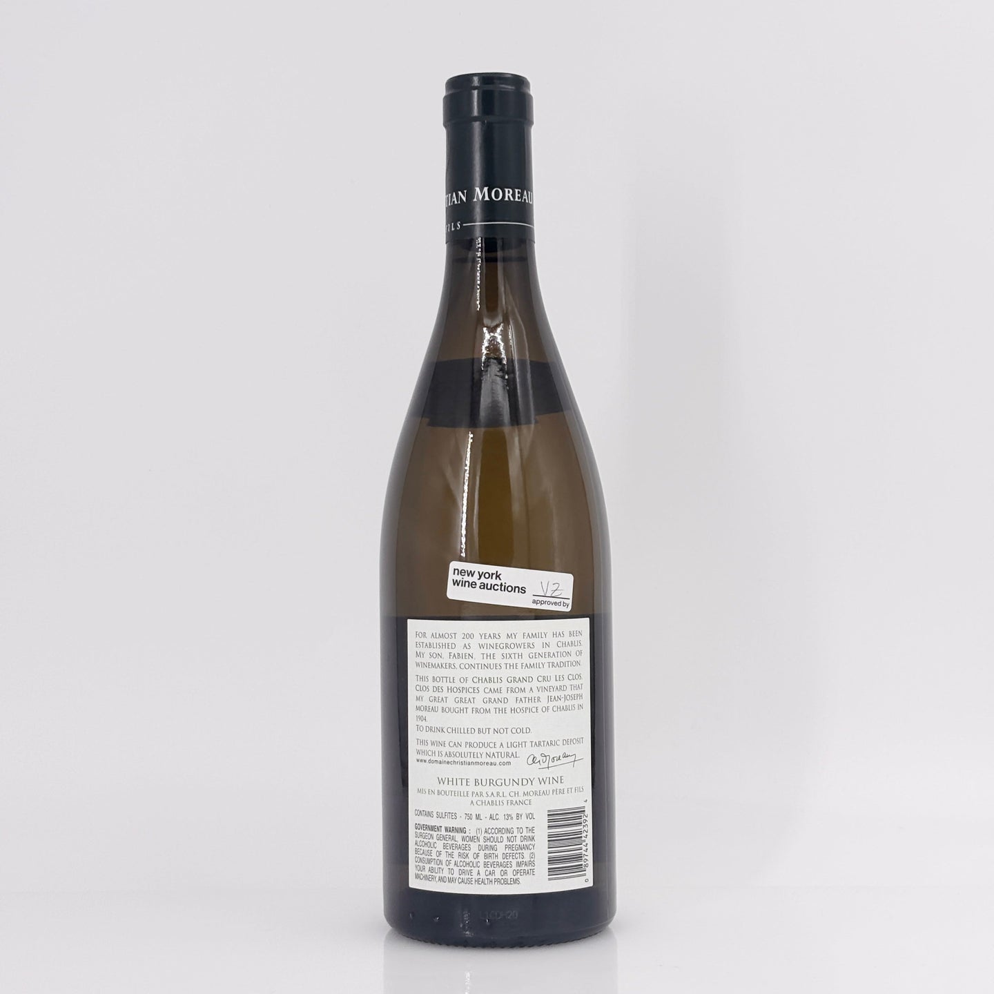 2020 Domaine Christian Moreau Pere & Fils Les Clos 'Clos des Hospices', Chablis Grand Cru, France
