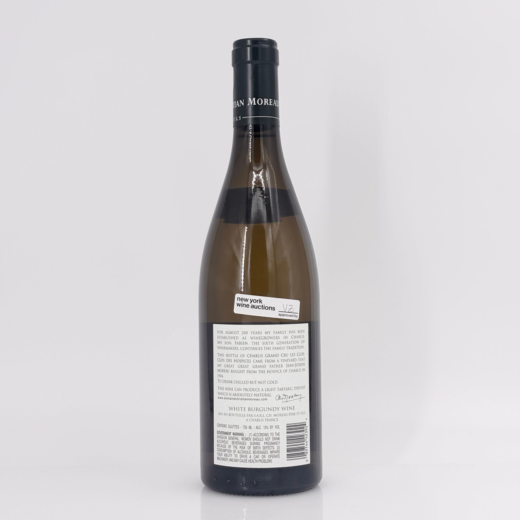 2020 Domaine Christian Moreau Pere & Fils Les Clos 'Clos des Hospices', Chablis Grand Cru, France