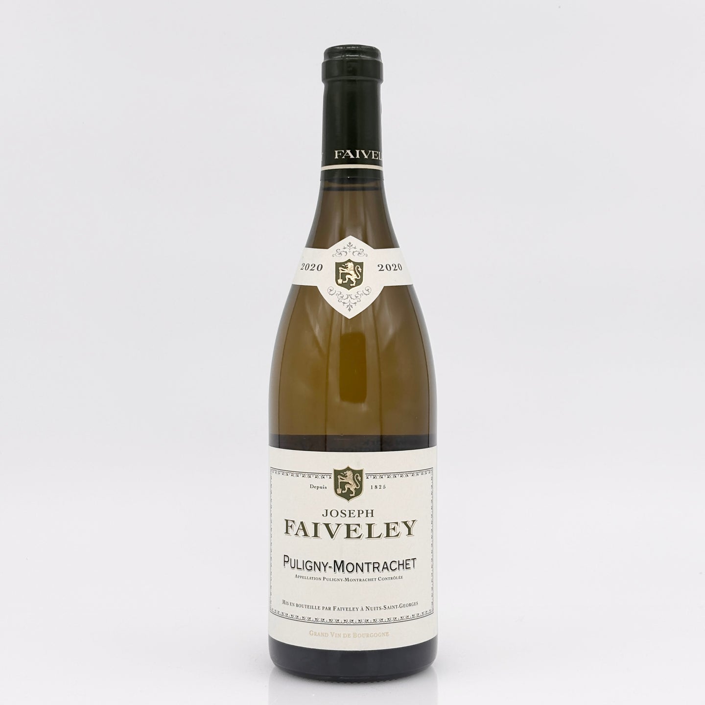 Wine bottle with 'Joseph Faiveley' label on a white background