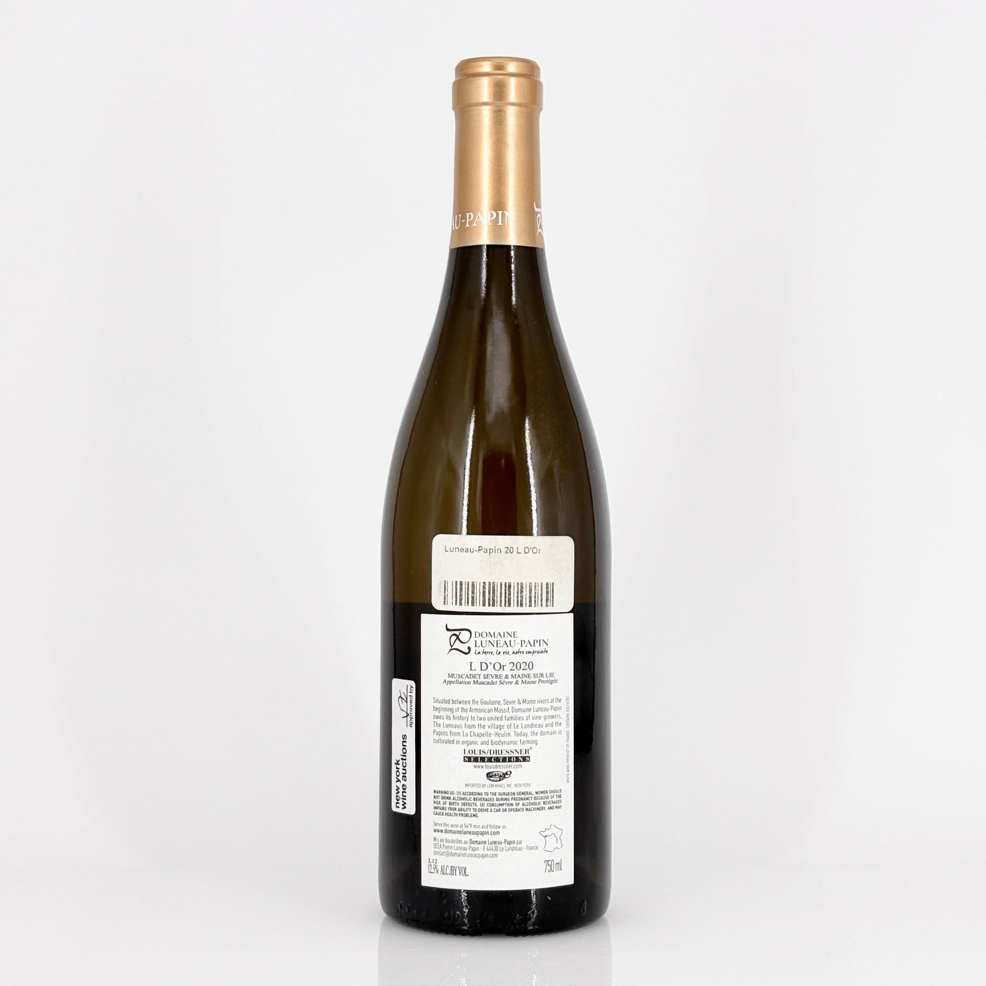 Bottle of wine on a white background