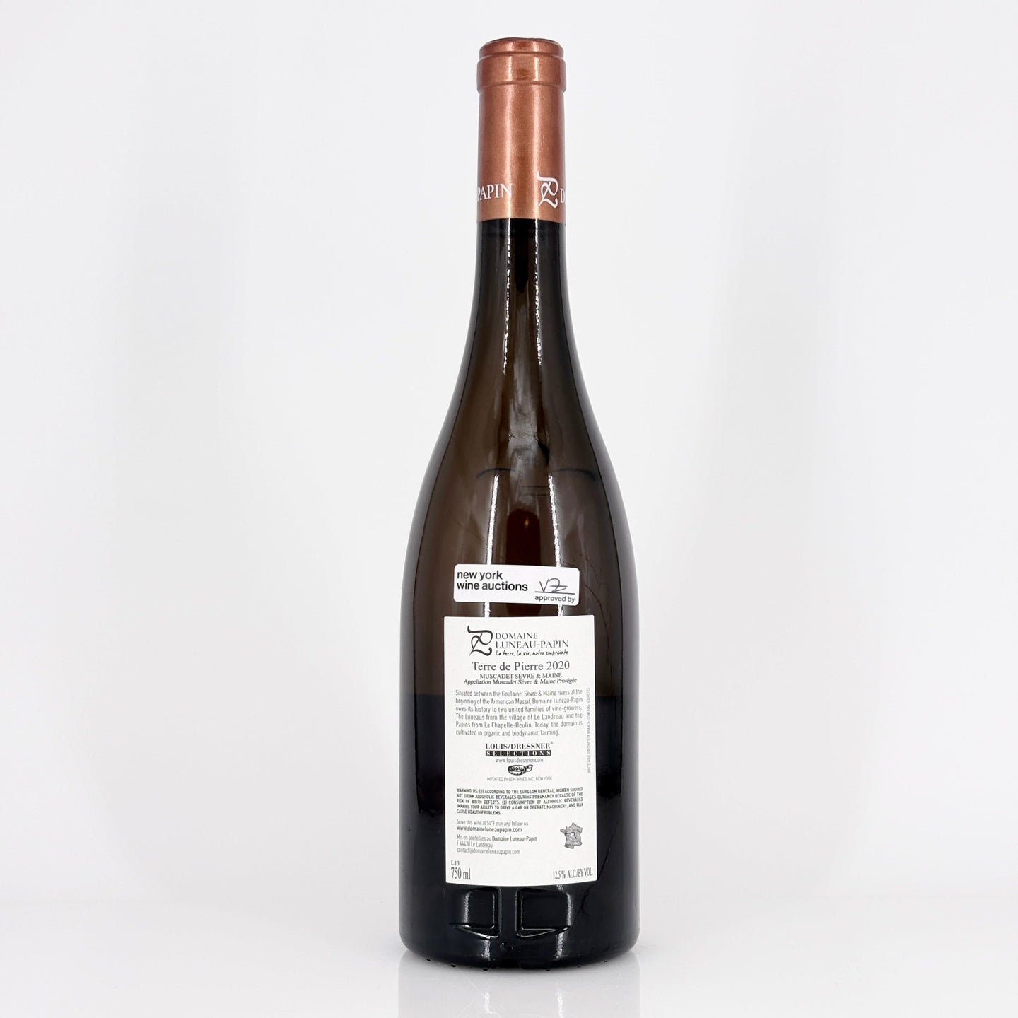 Bottle of wine on a white background