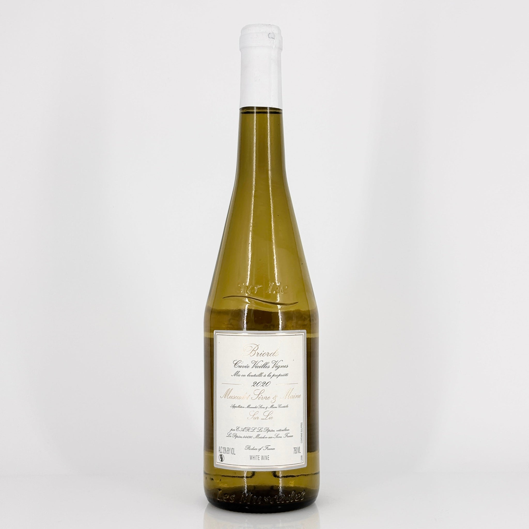 Bottle of wine on a white background