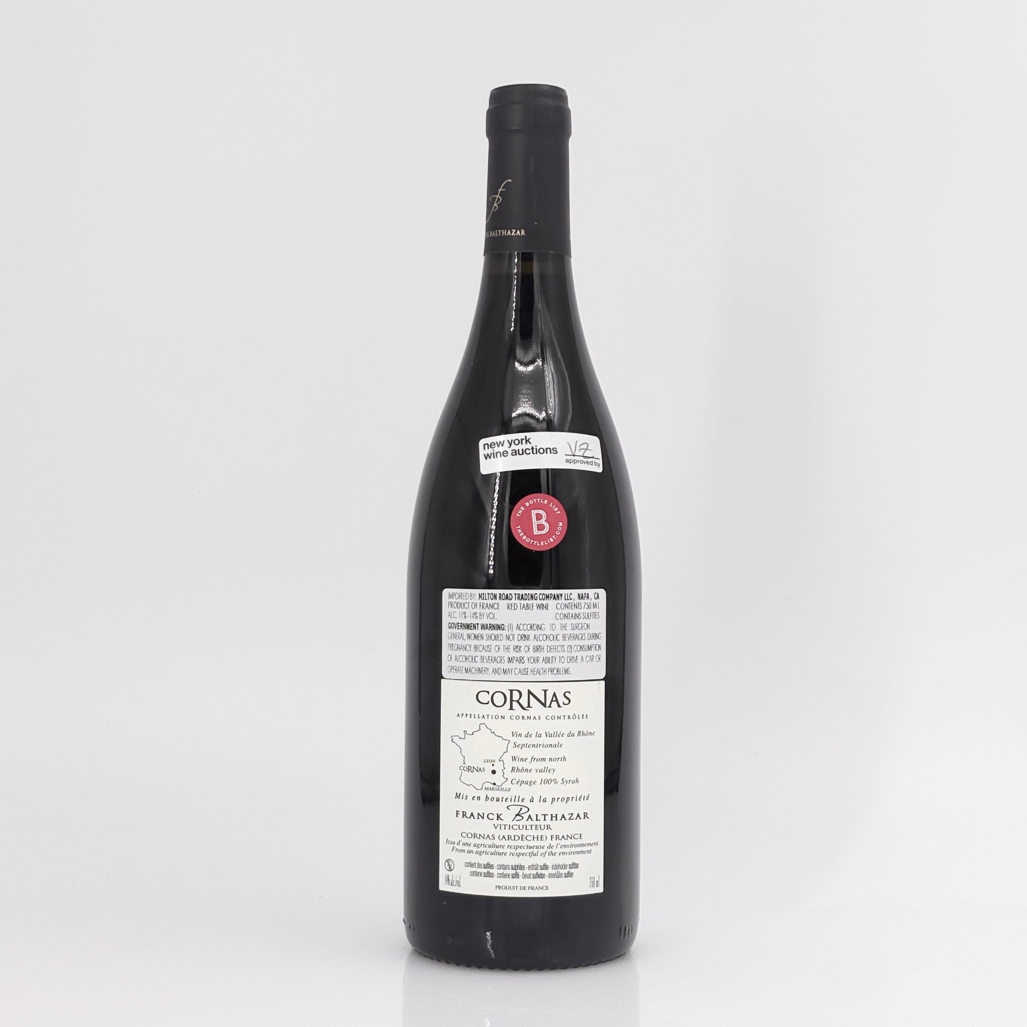 2020 Franck Balthazar Cornas Sans Soufre Ajoute Rhone, France