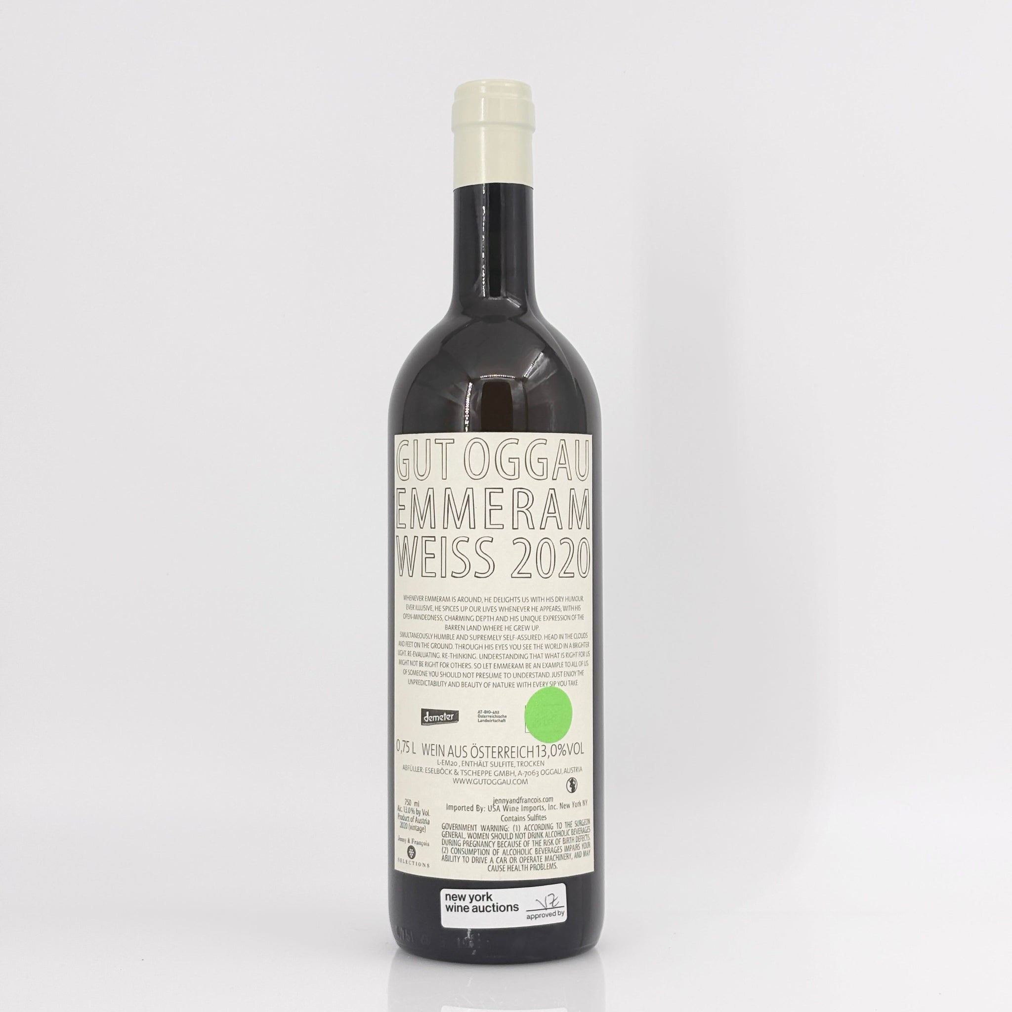 2020 Gut Oggau 'Emmeram' Weiss Burgenland, Austria