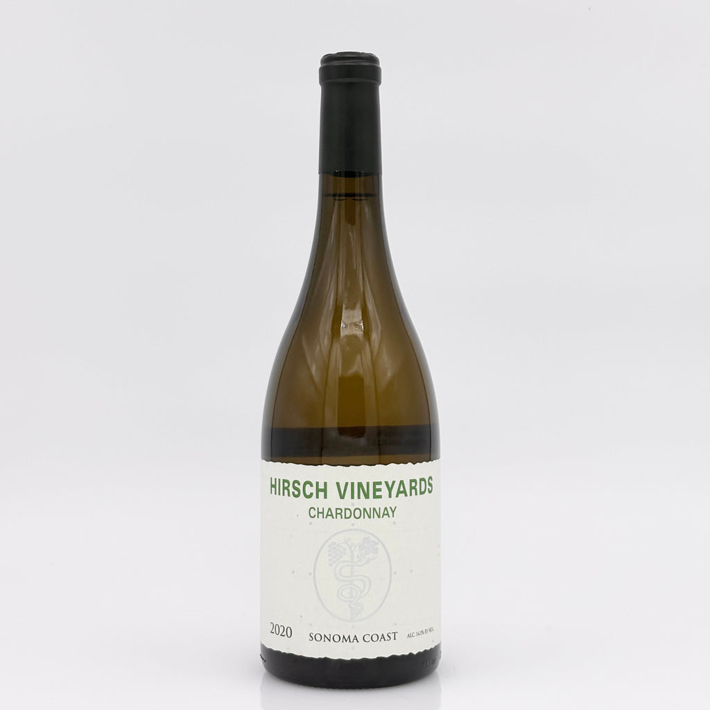 Hirsch Vineyards Chardonnay wine bottle on a white background