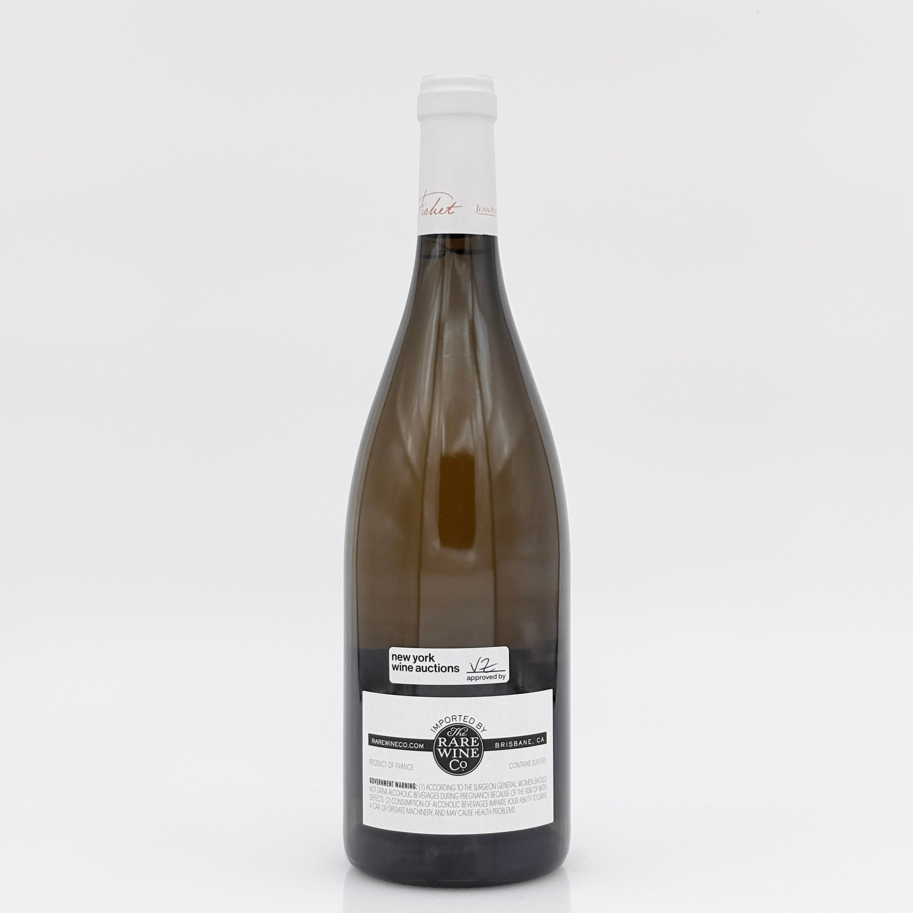 Wine bottle with a label on a white background