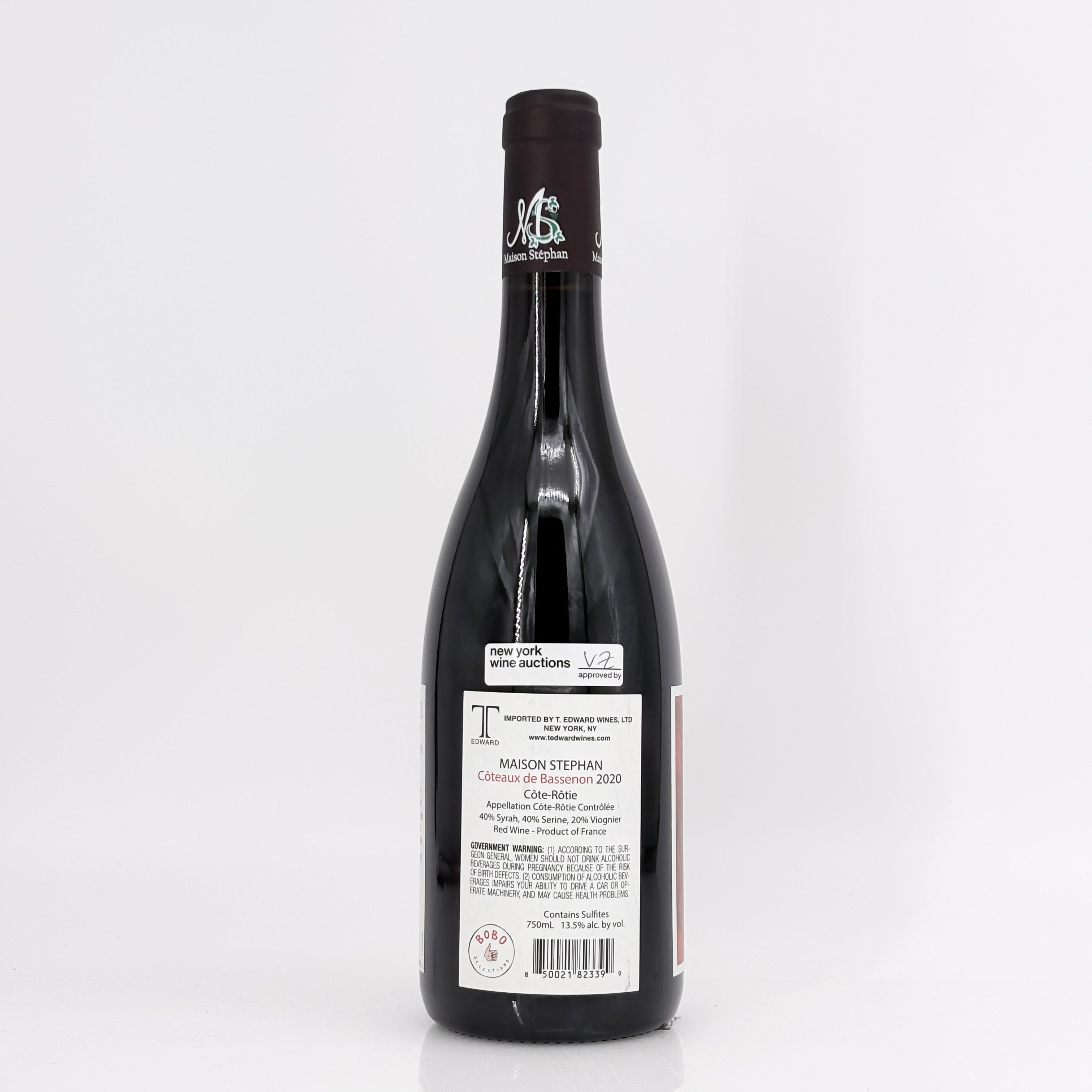 2020 Maison Stephan Cote Rotie Coteaux de Bassenon Rhone, France
