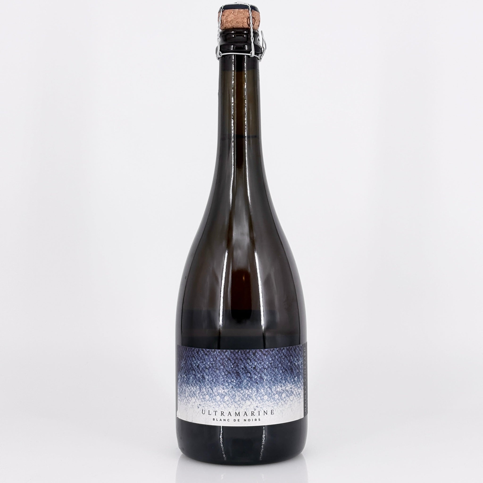 Bottle of Ultramarine wine on a white background