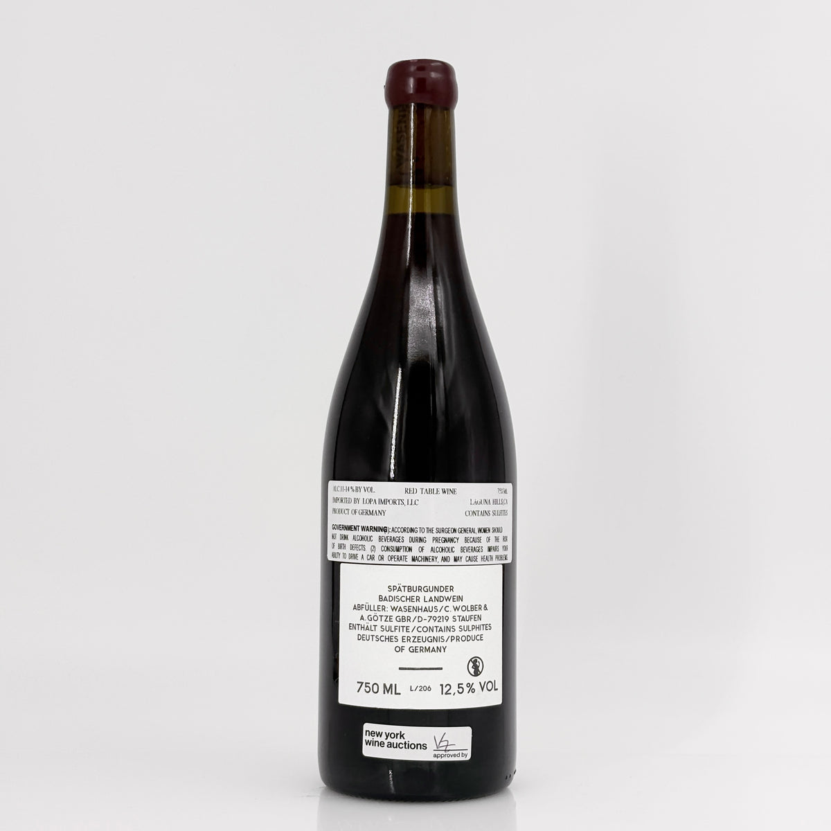 2020 Weingut Wasenhaus Spatburgunder Mohlin Baden, Germany (Lot 2)