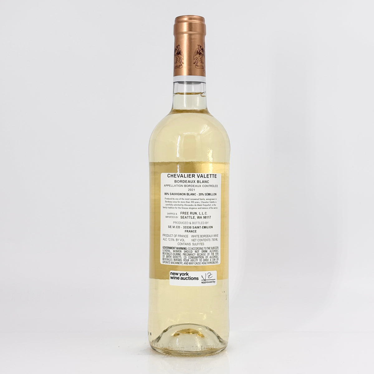 2021 Chevalier Valette Bordeaux Blanc, France