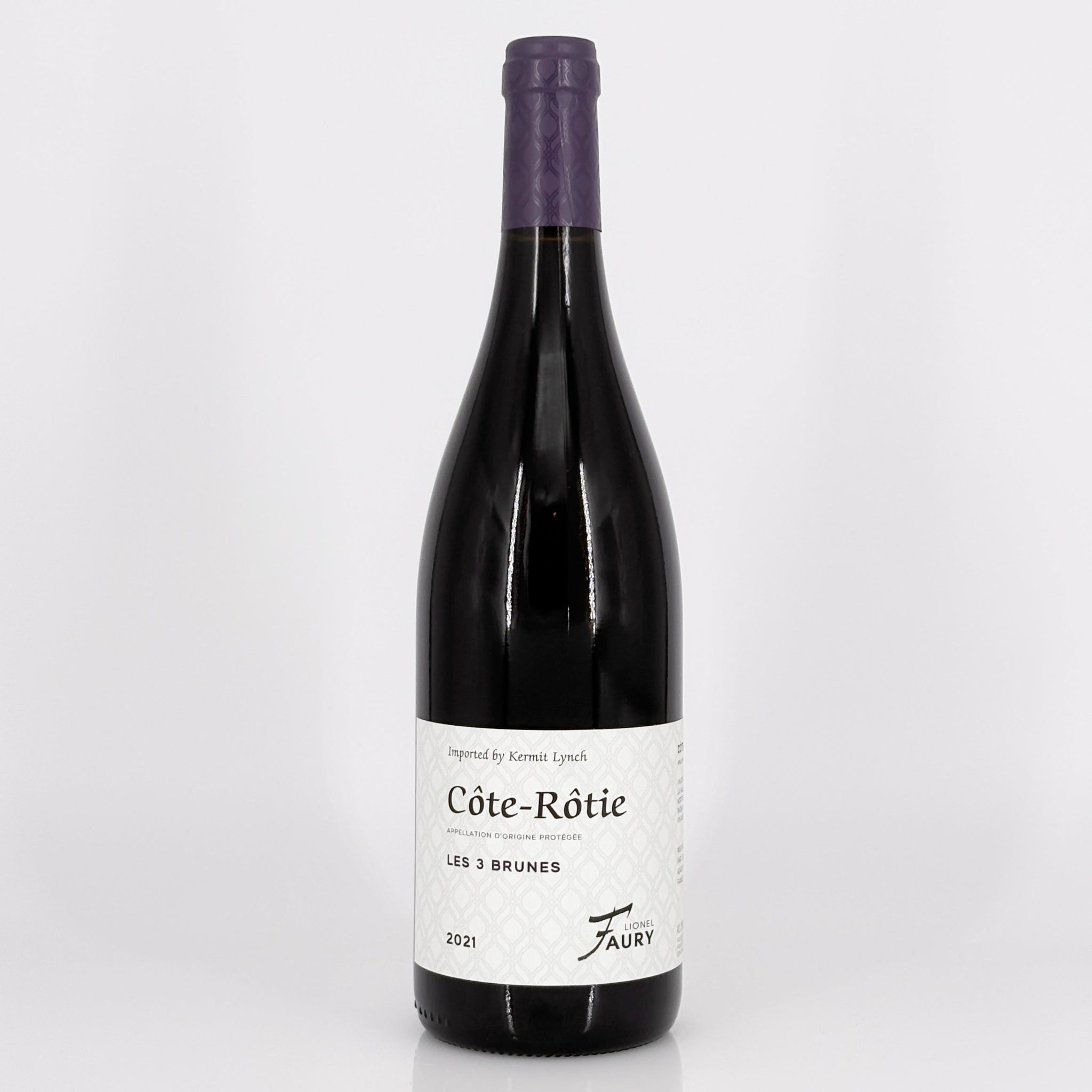 Wine bottle labeled 'Côte-Rotie' on a white background