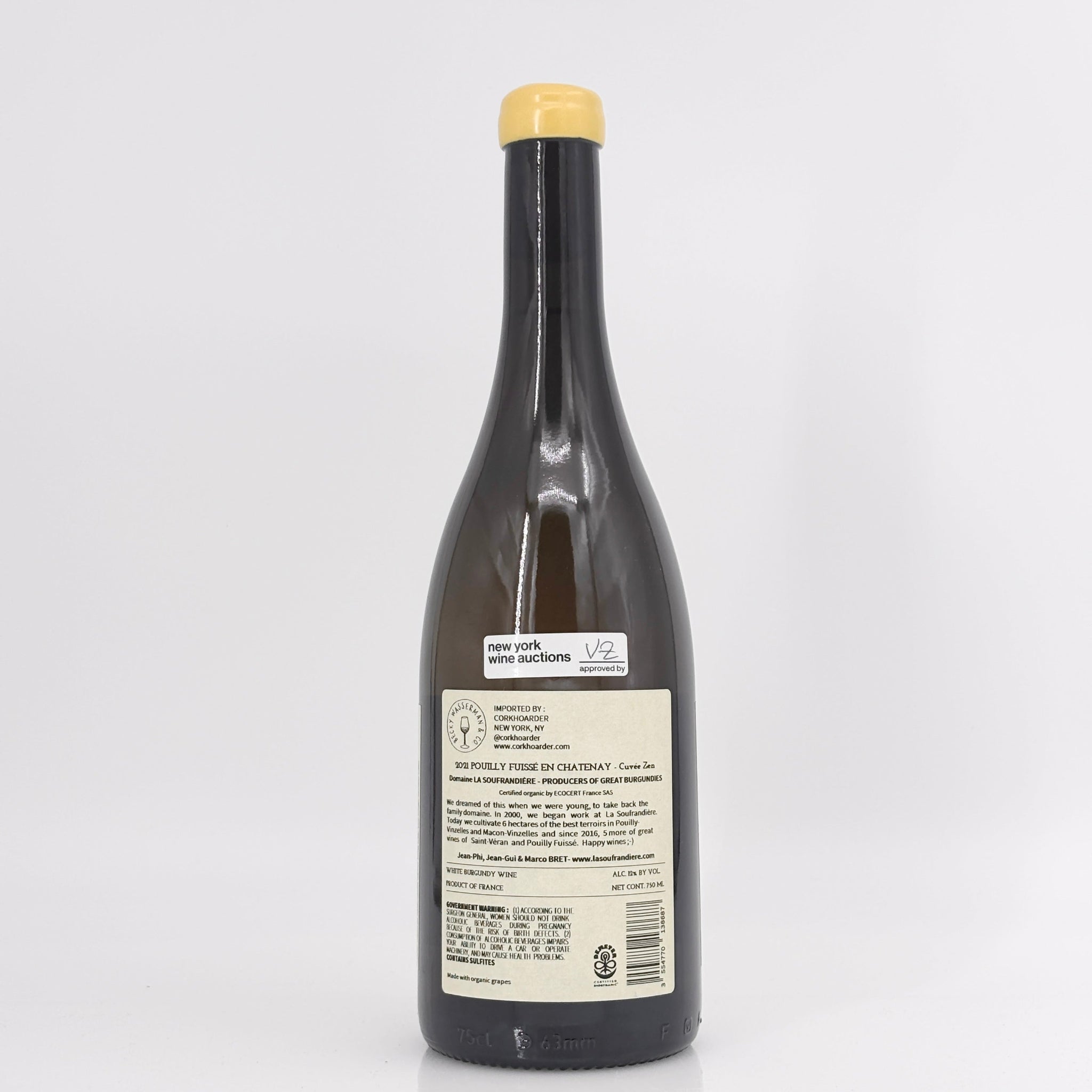 2021 Domaine La Soufrandiere Pouilly-Fuisse Climat en Chatenay Cuvee Zen Maconnais, France
