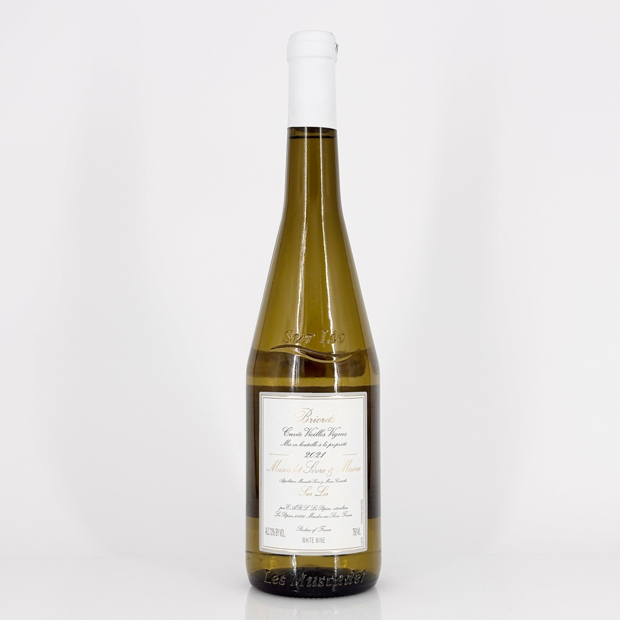 Bottle of wine on a white background