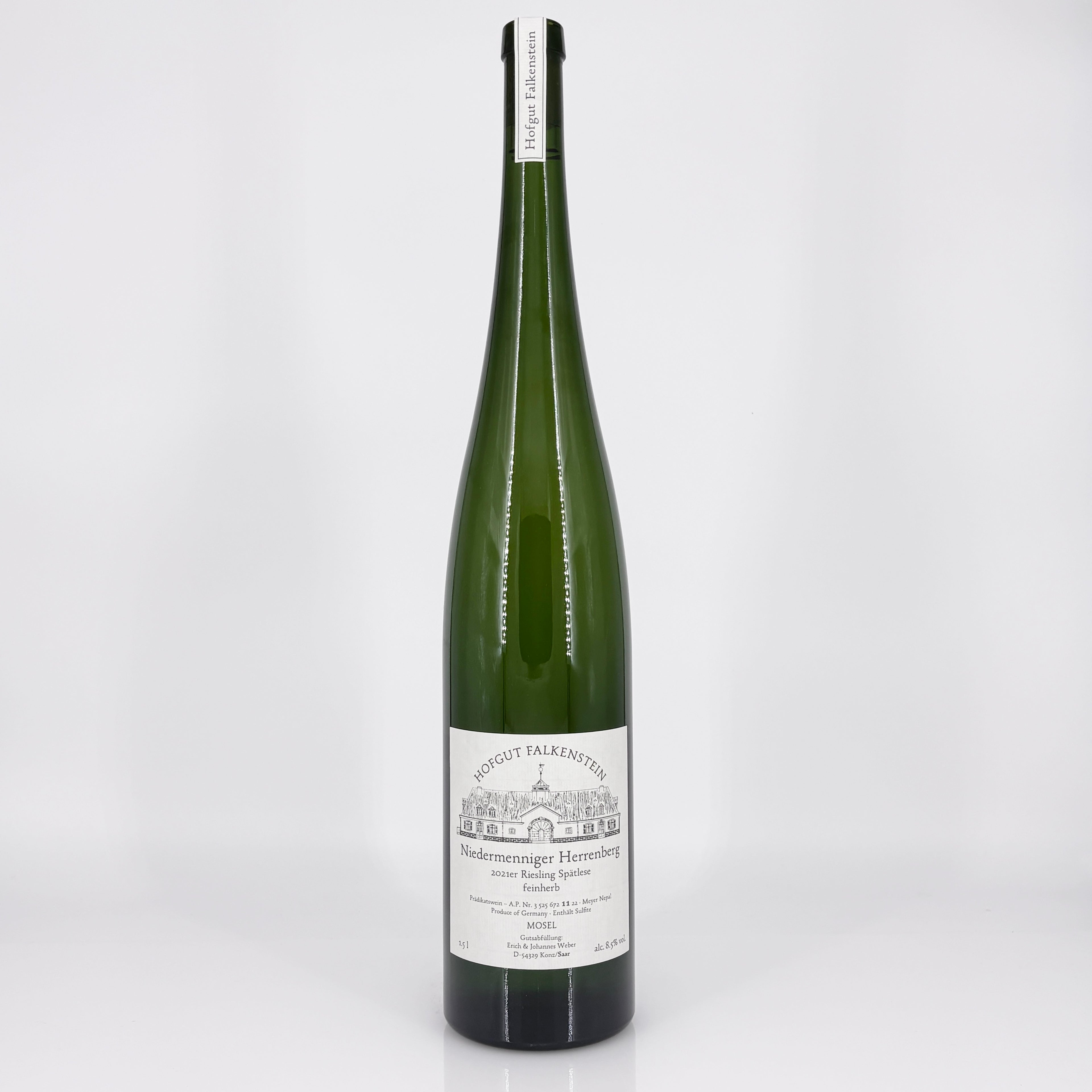 2021 Hofgut Falkenstein, Niedermenniger Herrenberg Riesling Spatlese feinherb AP-11 Meyer Nepal 1.5L Magnum Saar, Germany