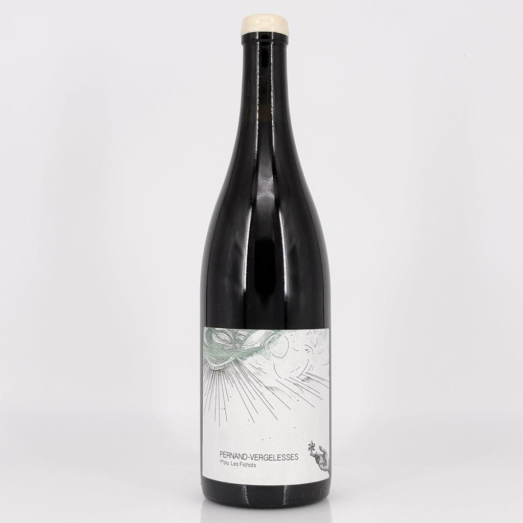 Wine bottle with a label on a white background