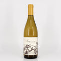 Wine bottle with a decorative label on a white background