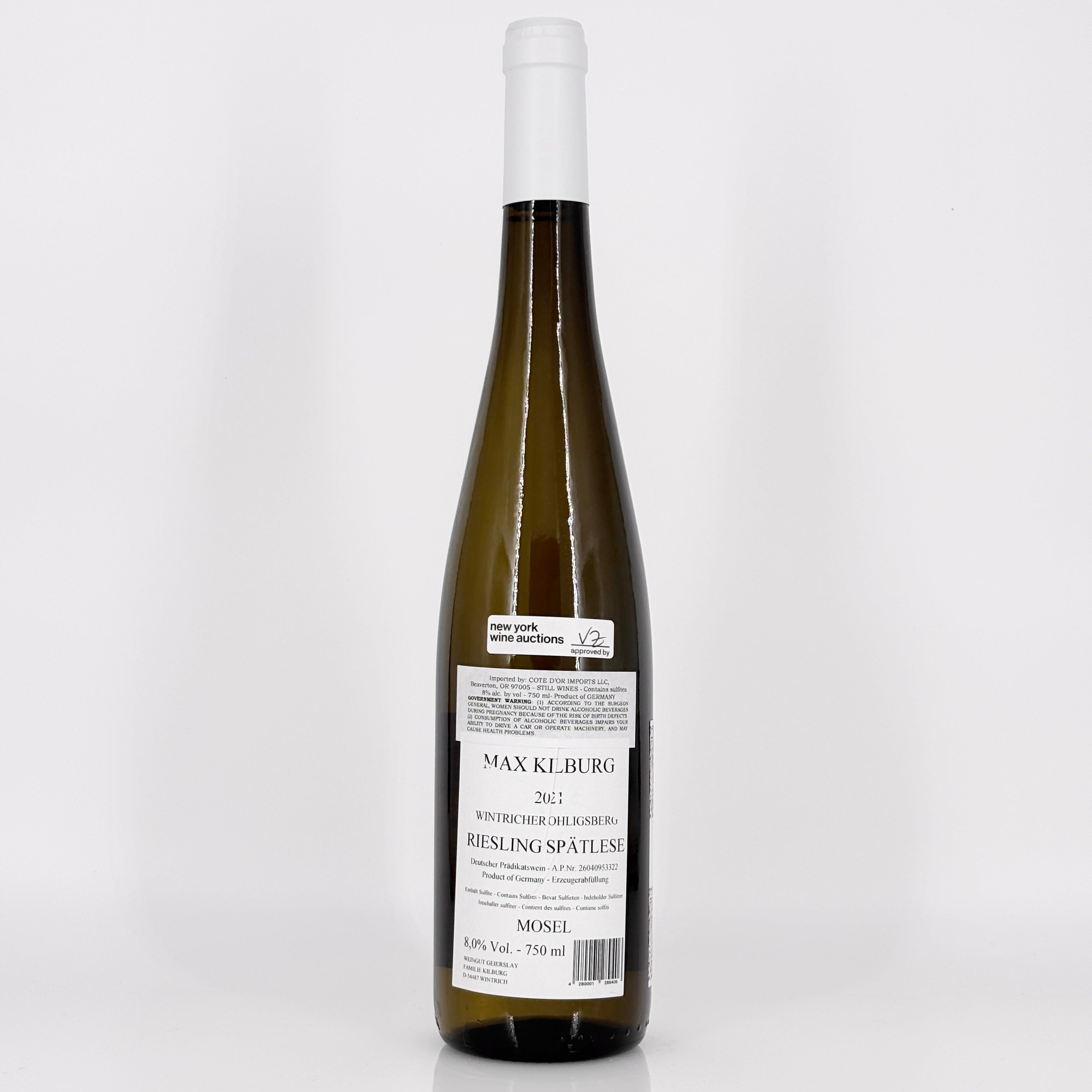 2021 Max Kilburg Ohligsberg Riesling Spatlese, Mosel, Germany [6-Bottle Lot]