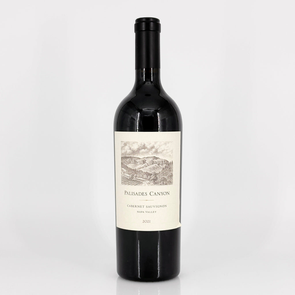 Wine bottle with a label on a white background